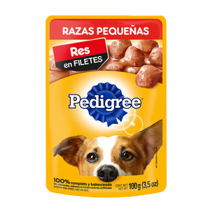 Pedigree pouch razas pequeñas 10x100 grs pollo/res/cordero