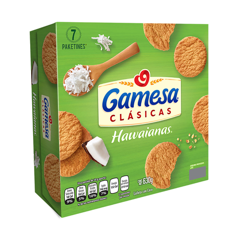 Galleta hawaianas gamesa 630gr