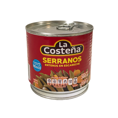 Chiles Serranos Costeña 380 gr