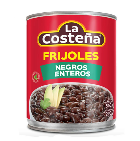 Frijoles negro entero costeña 560gr